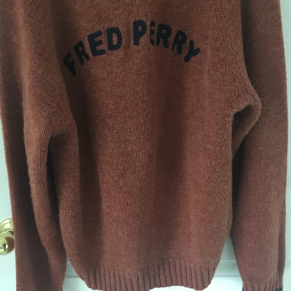 COPY - Men’s Fred Perry Rust & Navy Blue Sweater Small - Picture 6 of 7